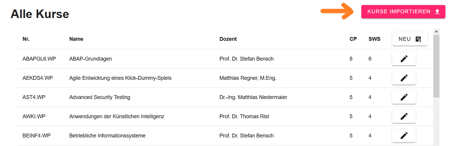 Modulhandbuch importieren