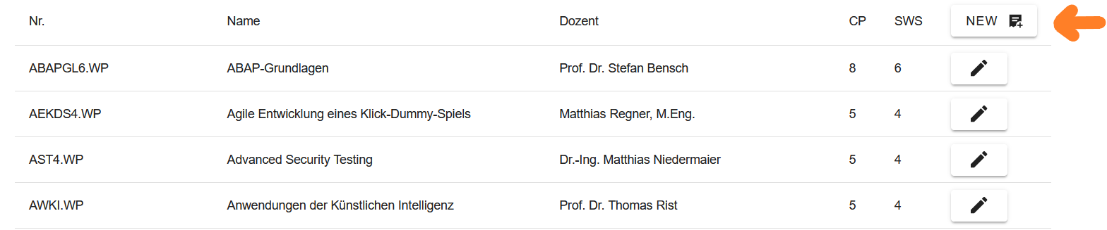 Neuen Kurs hinzufügen